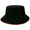 Black Red Main Sandwich Brim Bucket Hats